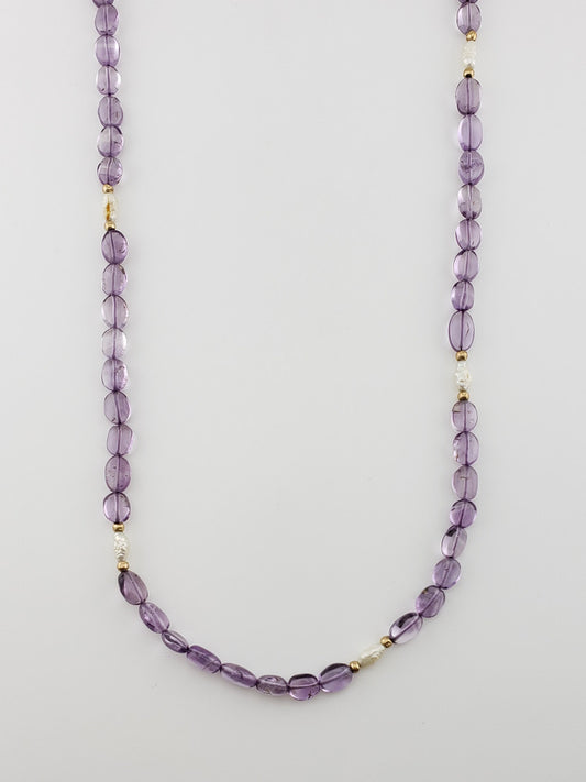 Amethyst & Pearl Strand 32"