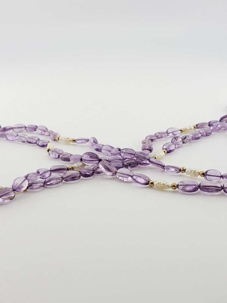 Amethyst & Pearl Strand 32"