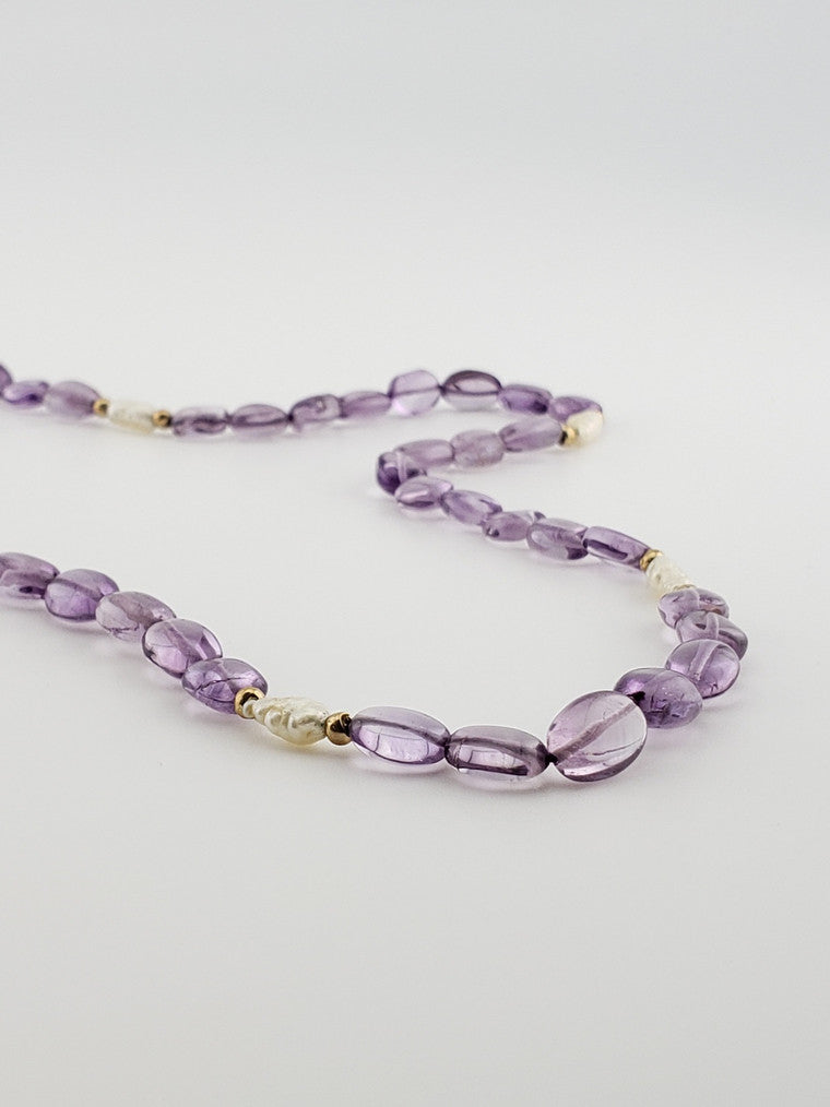 Amethyst & Pearl Strand 32"