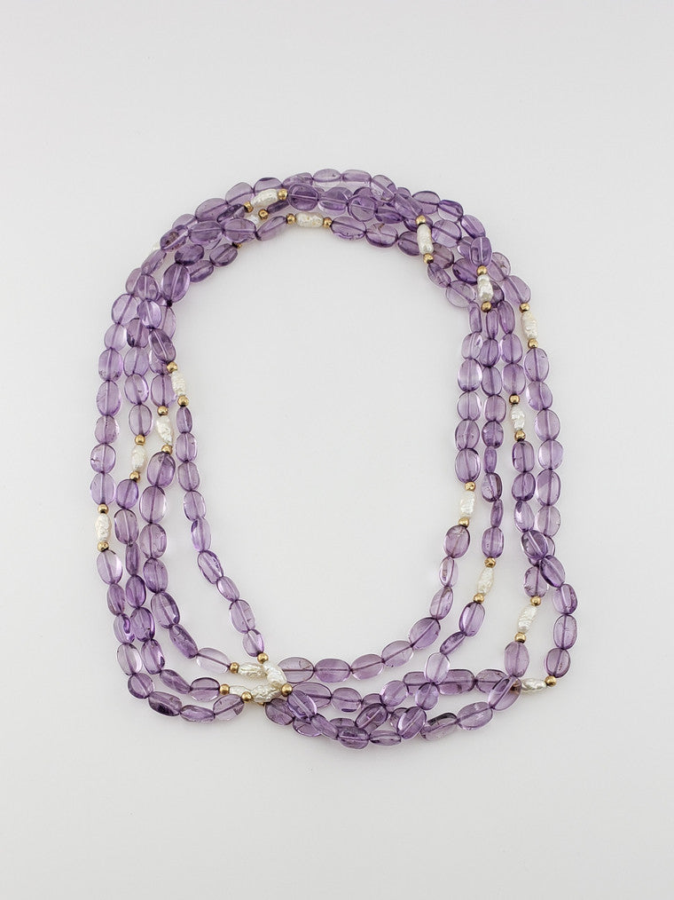 Amethyst & Pearl Strand 32"