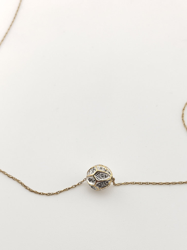 Elegant Diamond Ball Necklace