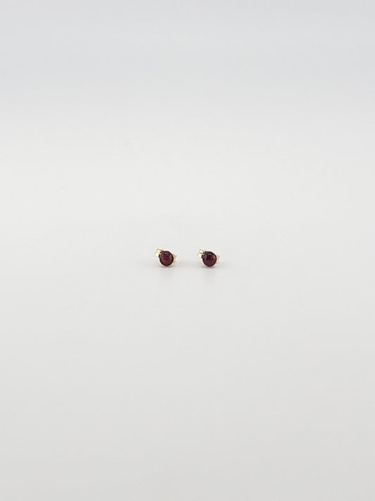 Rhodonite Garnet Stud Earrings