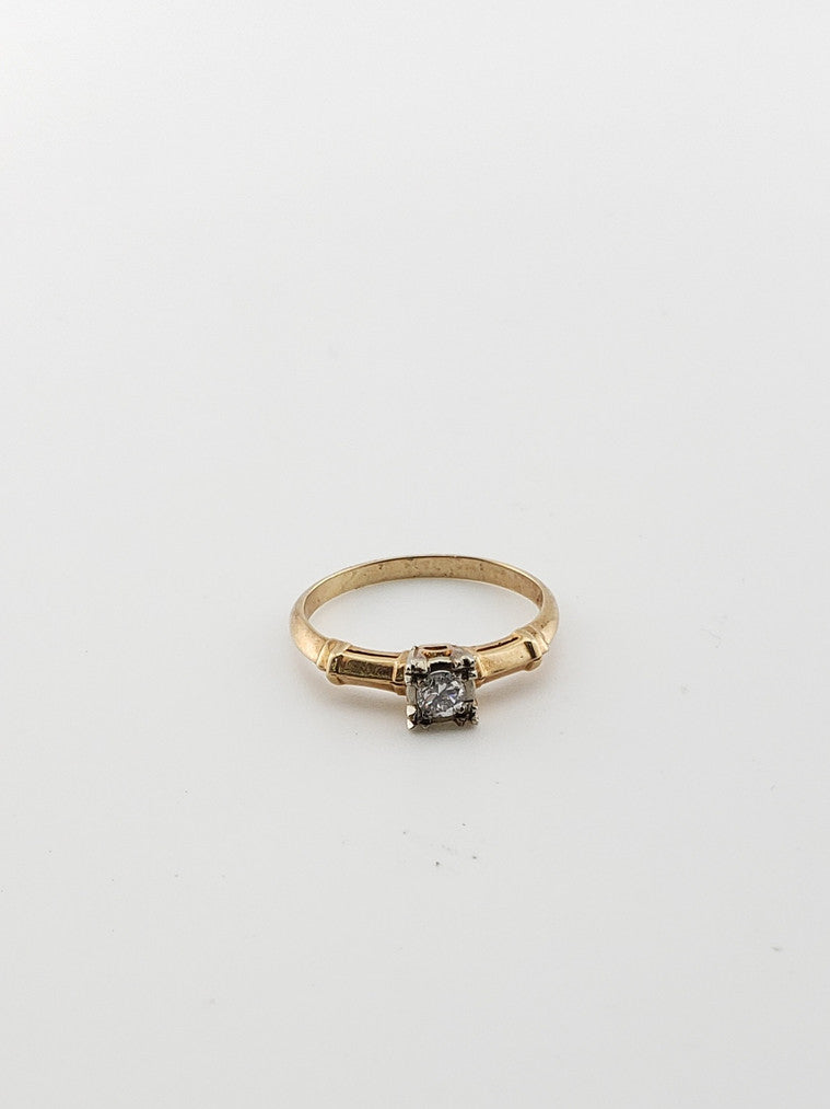 Small Square Shape Engagement Ring