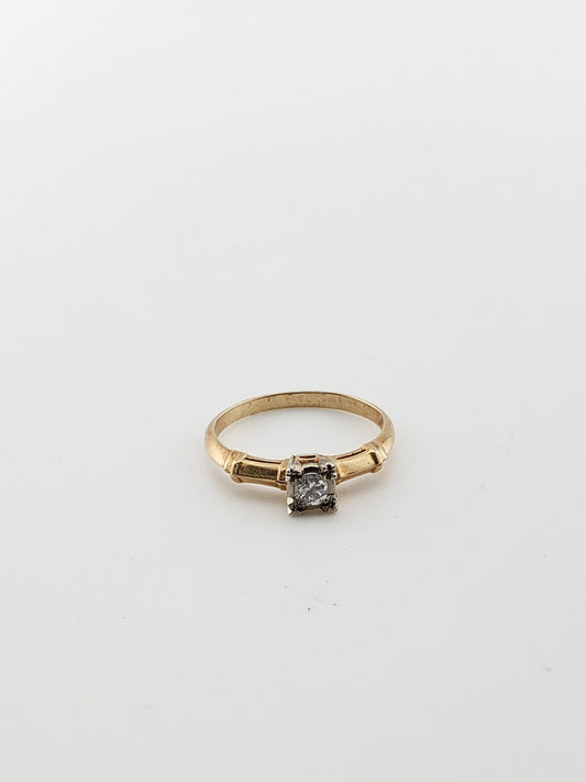 Small Square Shape Engagement Ring
