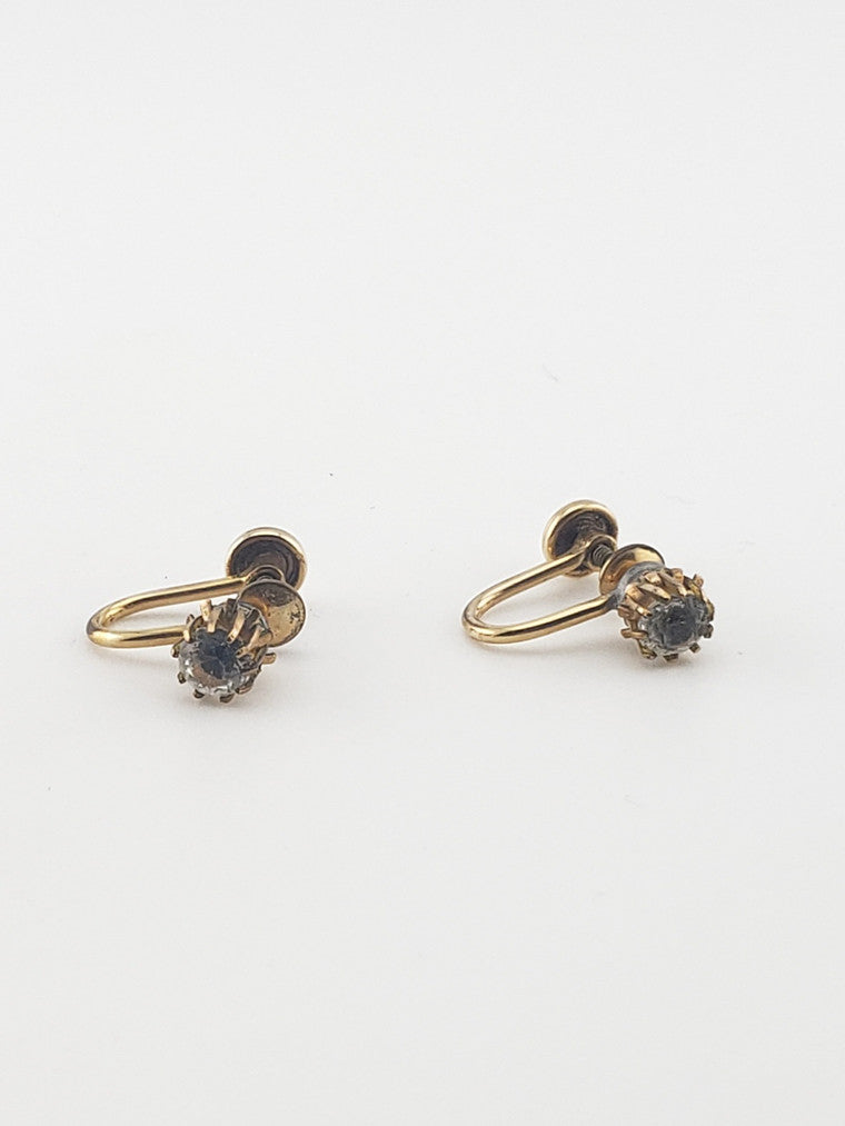 GF CZ Screwback Earrings