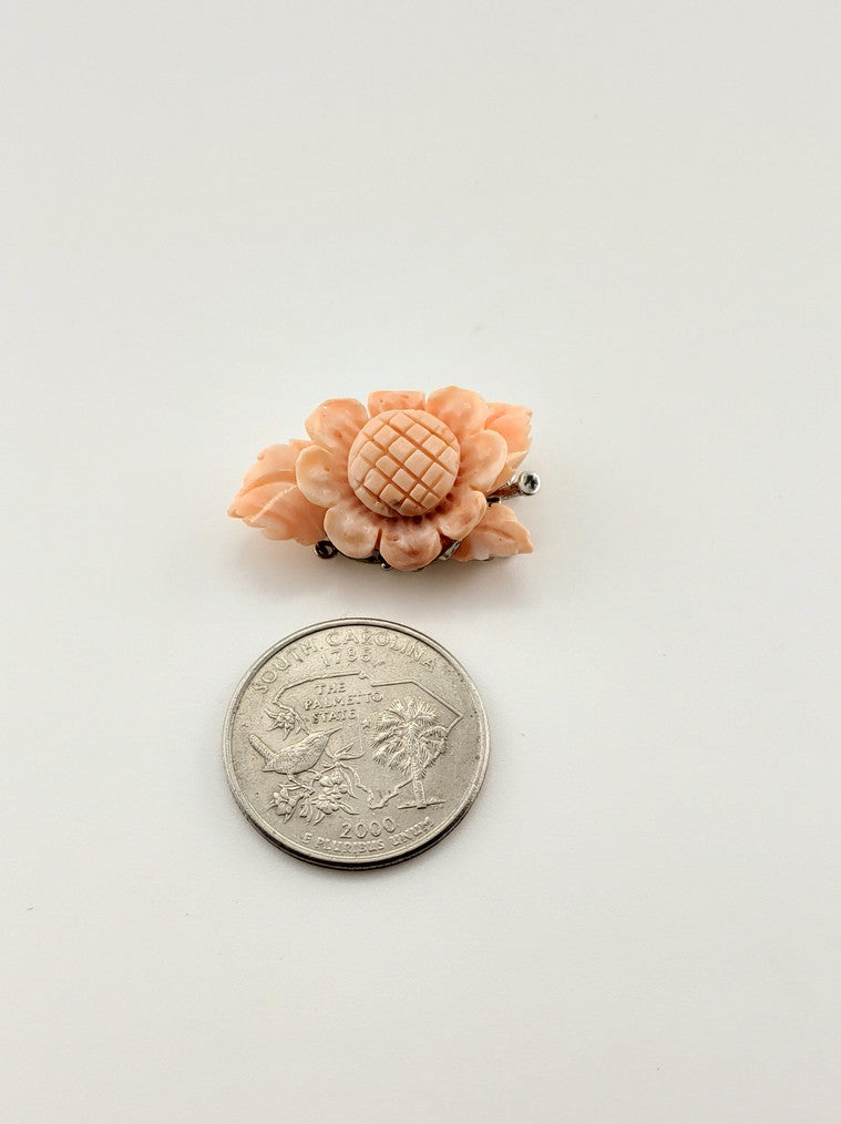 14k Coral Flower Clasp