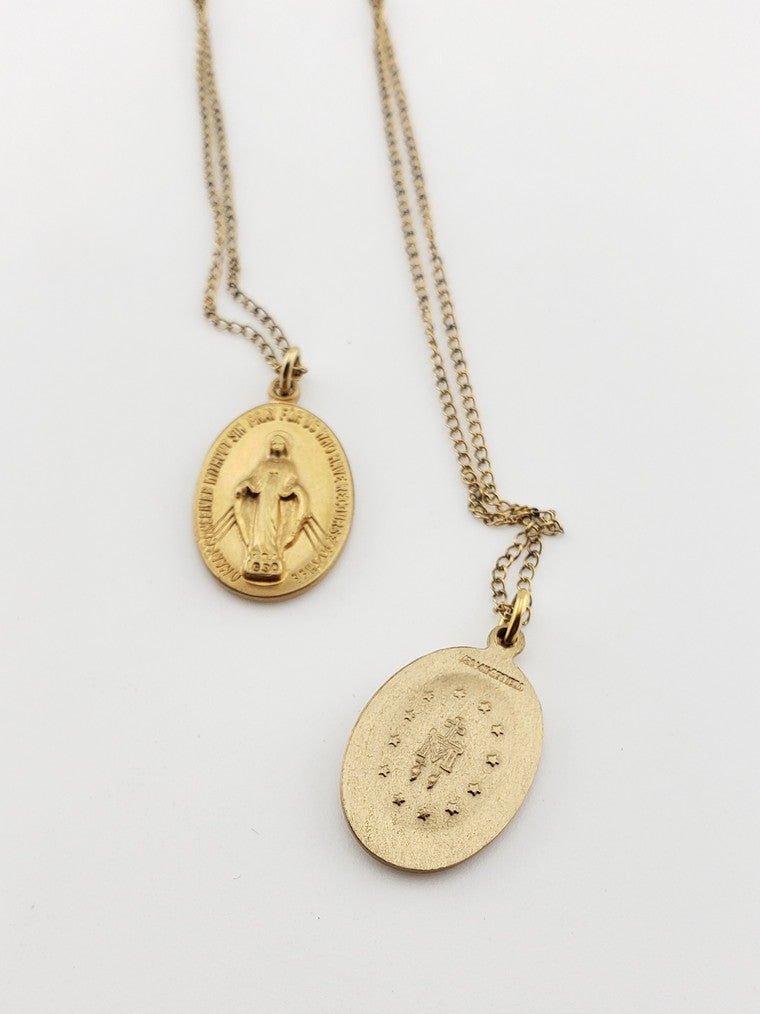 Gf Mary Prayer Charm Necklace