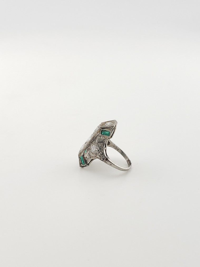 Platinum Deco Diamond Ring