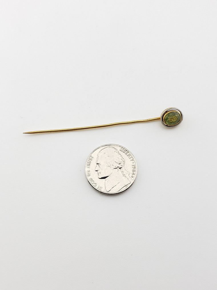 Oval Peridot Stickpin