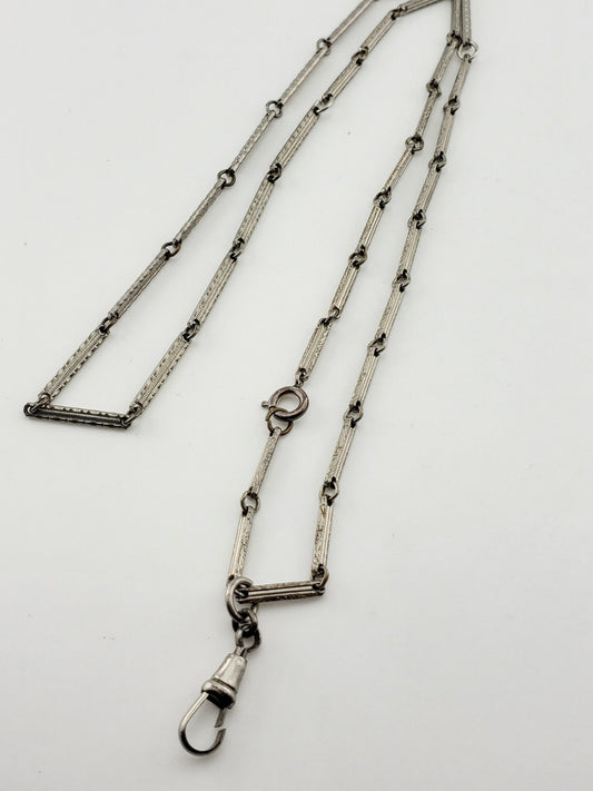 Art Deco Silver Pocket Watch Chain