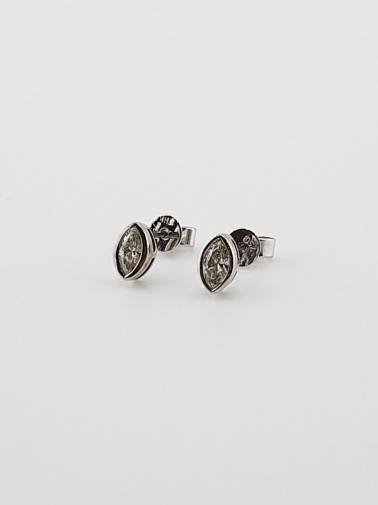 18k Marquise Studs