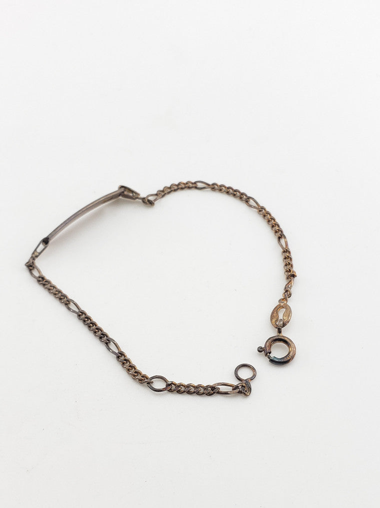 SS ID w/ Heart Figaro Bracelet