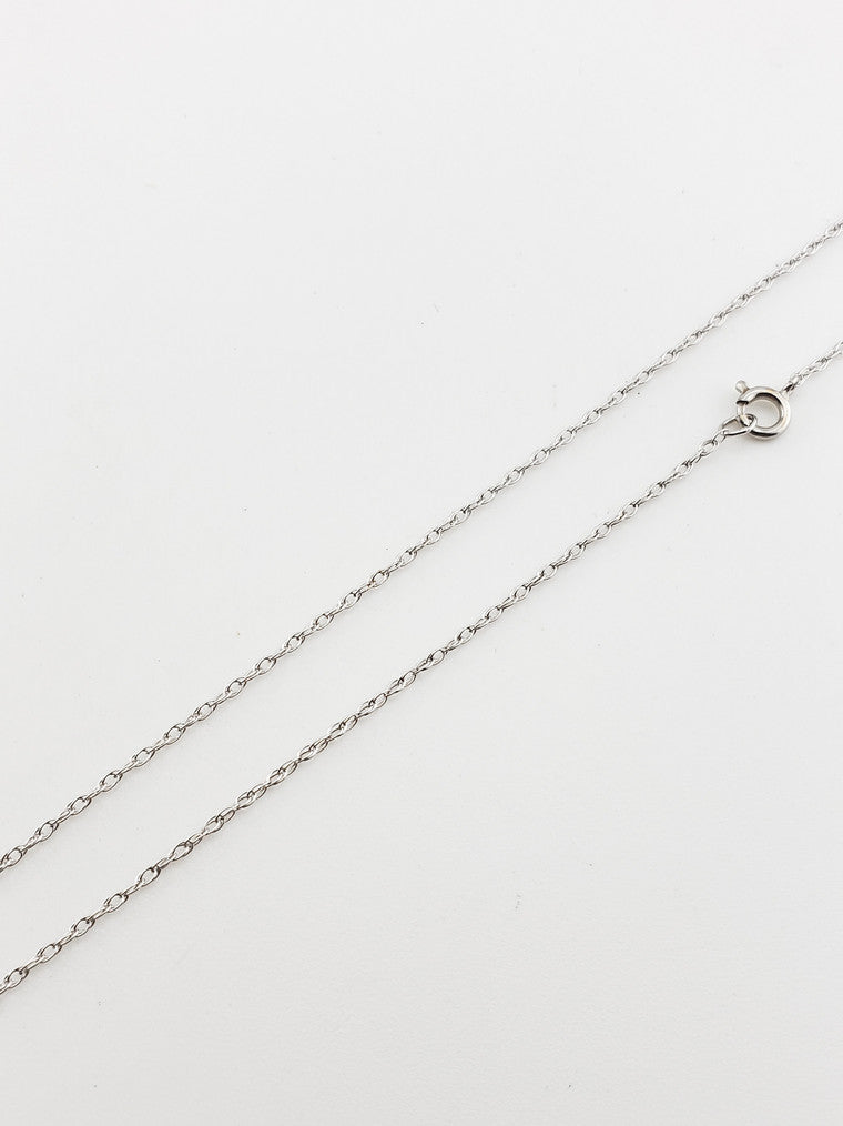 14K White Thin Rope Necklace