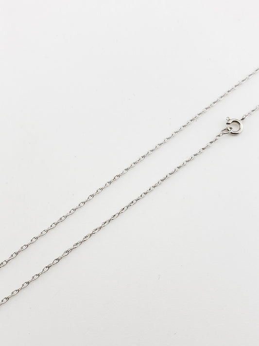 14K White Thin Rope Necklace