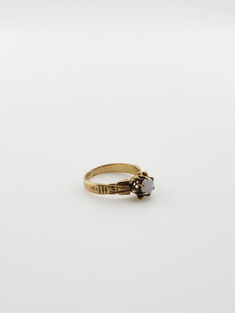 Opal Claw Solitaire Ring