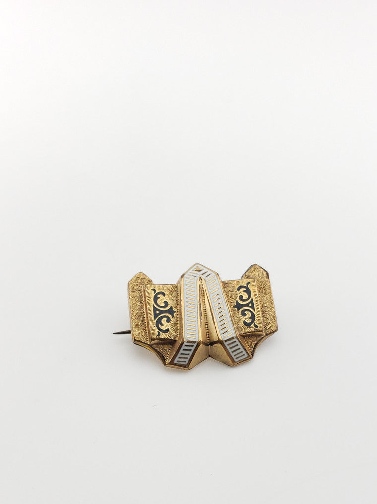 GF Enamel Antique Brooch
