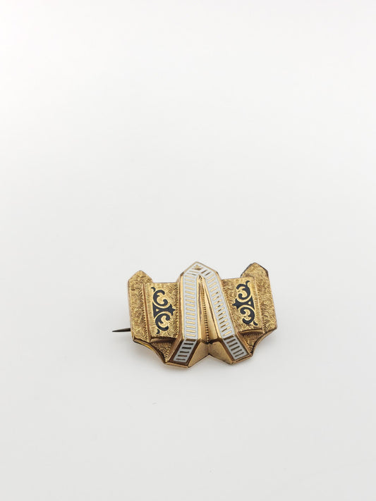GF Enamel Antique Brooch