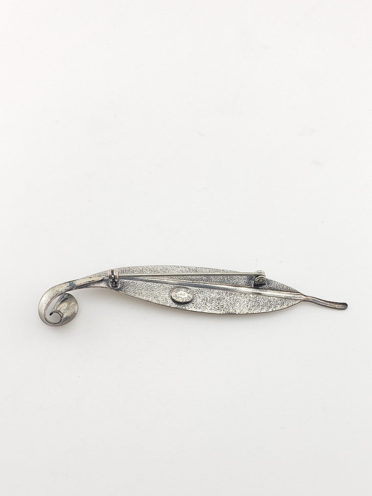 1940 Retro Sterling Leaf Pin