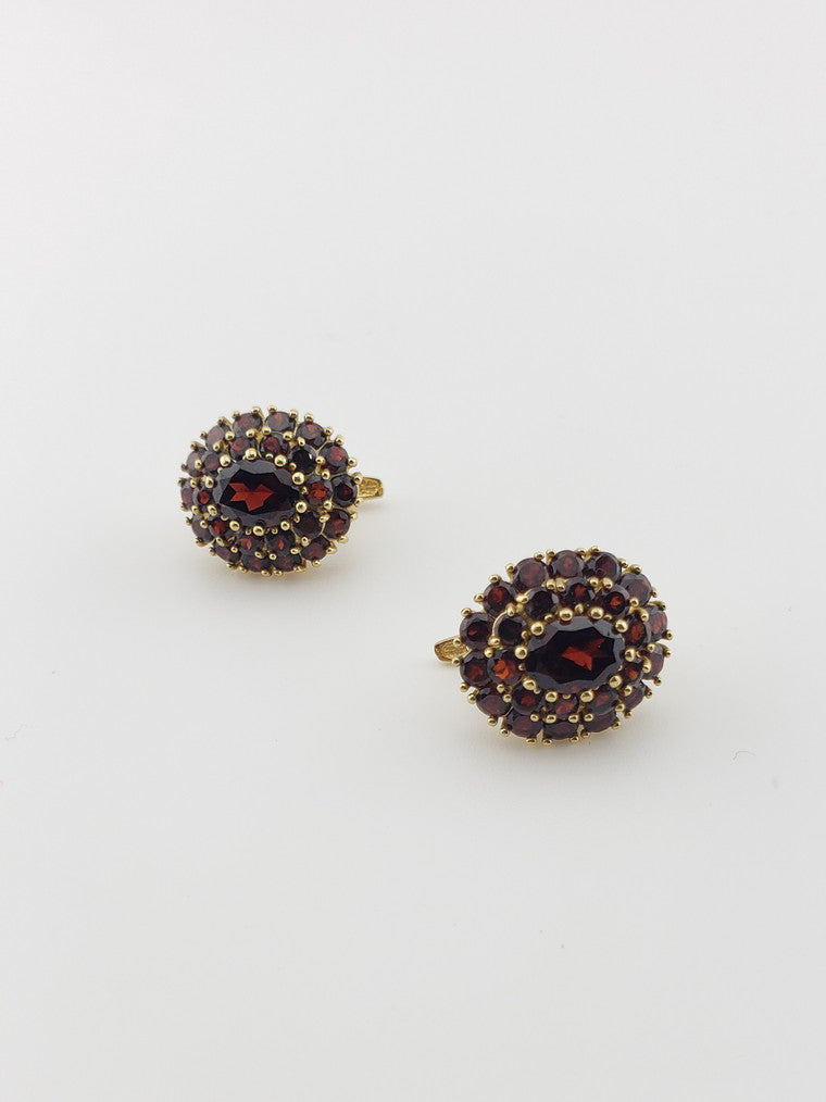 Garnet Cluster Earrings
