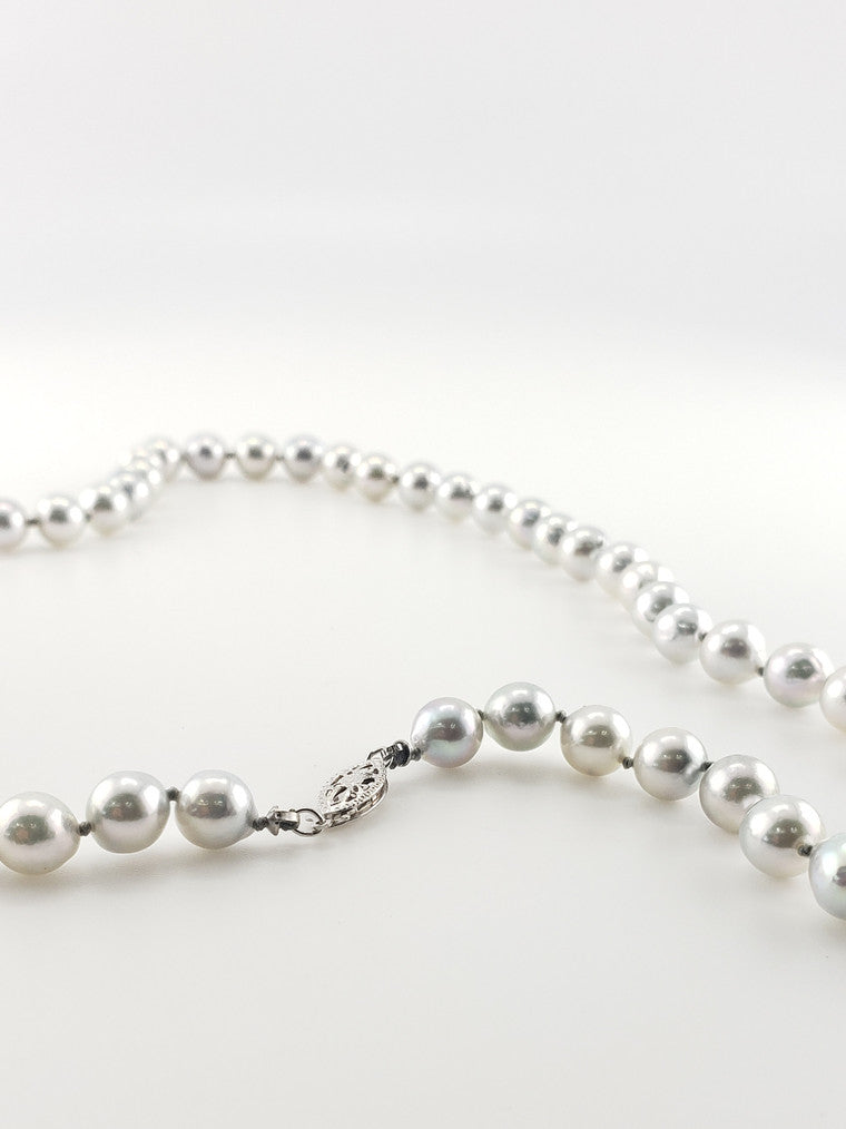 Pearl Strand #13 - Silver Pearls
