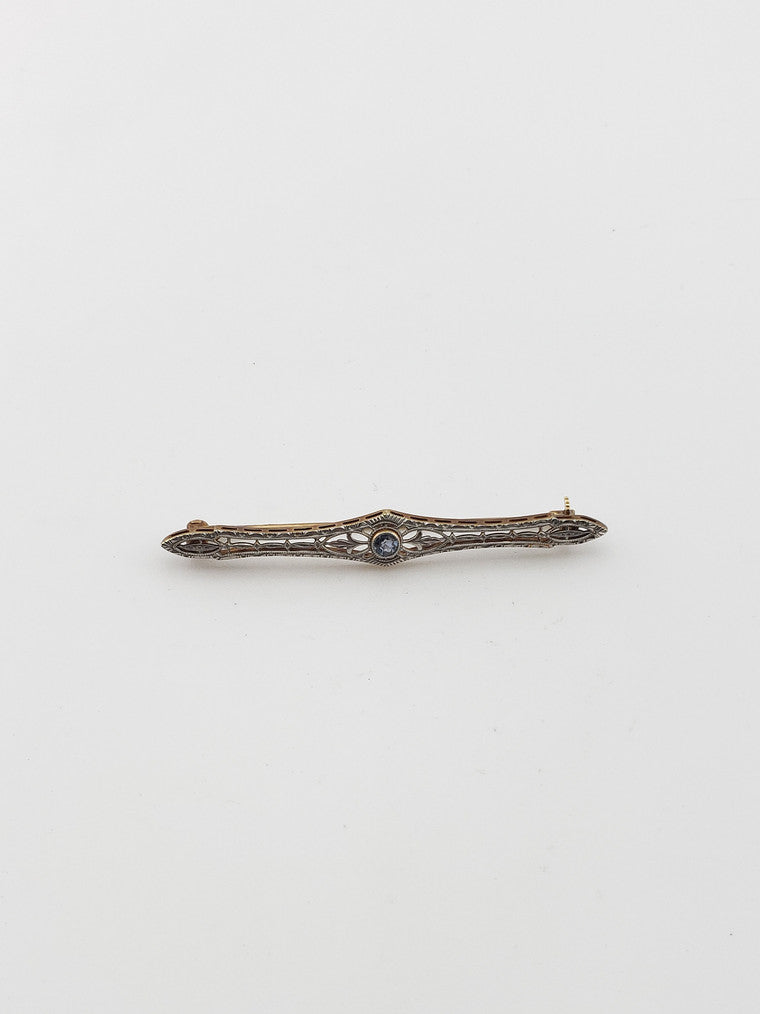 WG Cornflower Sapphire Bar Pin 1