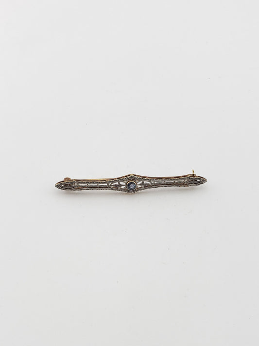 WG Cornflower Sapphire Bar Pin 1