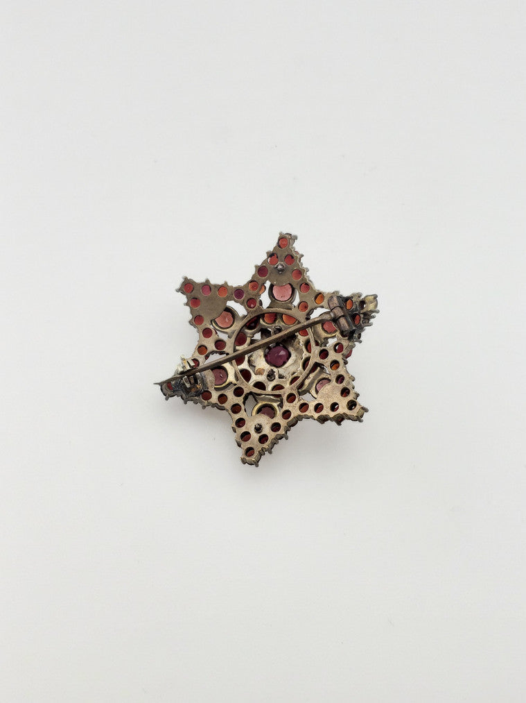 Victorian Garnet Star Brooch