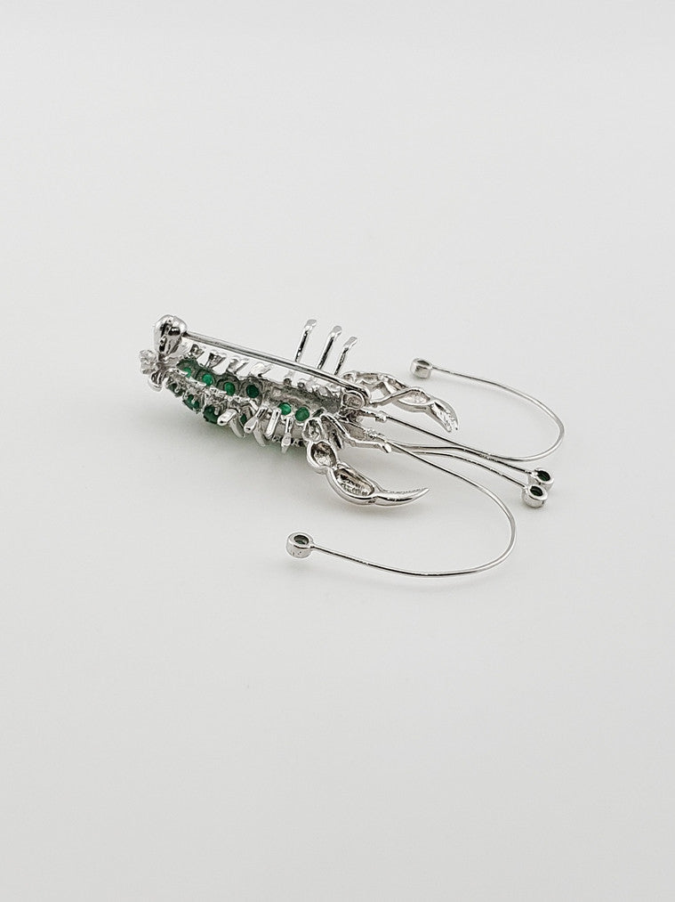 Emerald Lobster Brooch