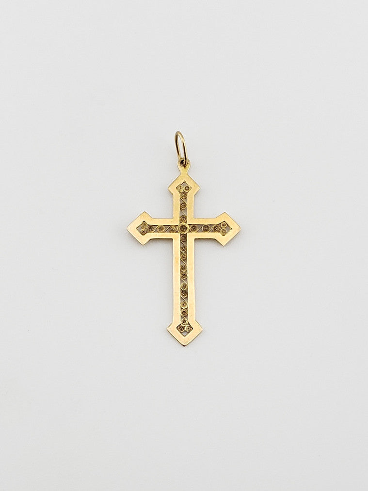 14K Large Cross Pendant