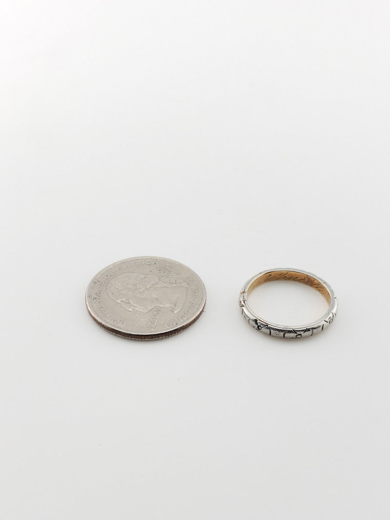 Platinum Bow Engraved Band