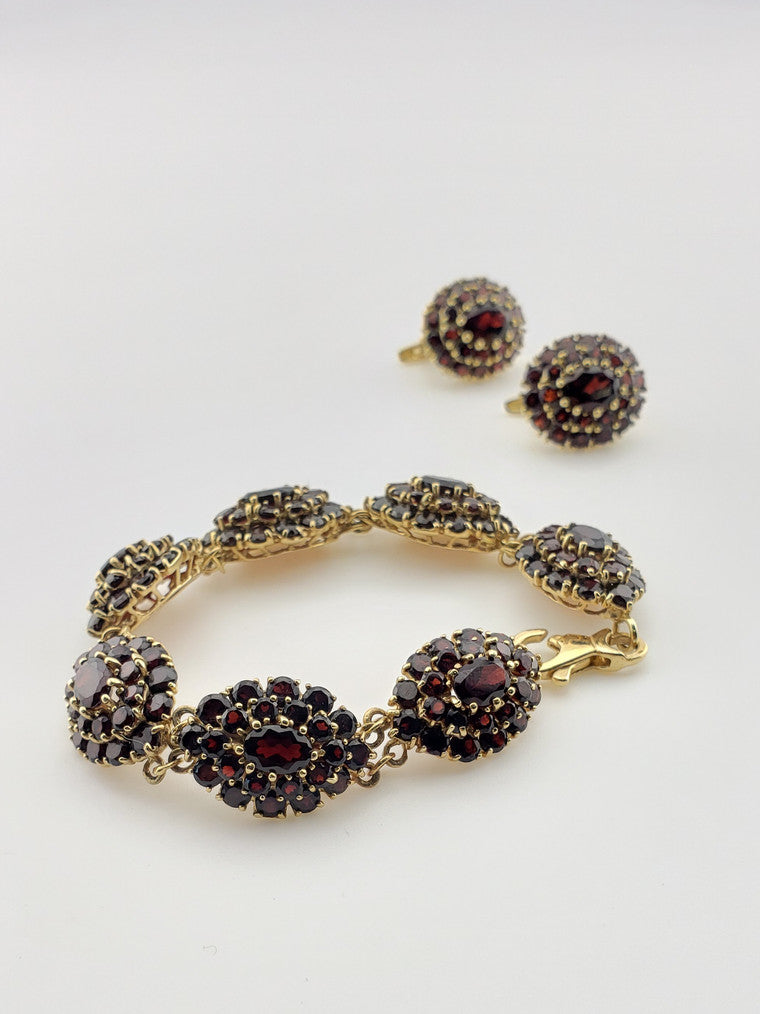 Garnet Cluster Bracelet