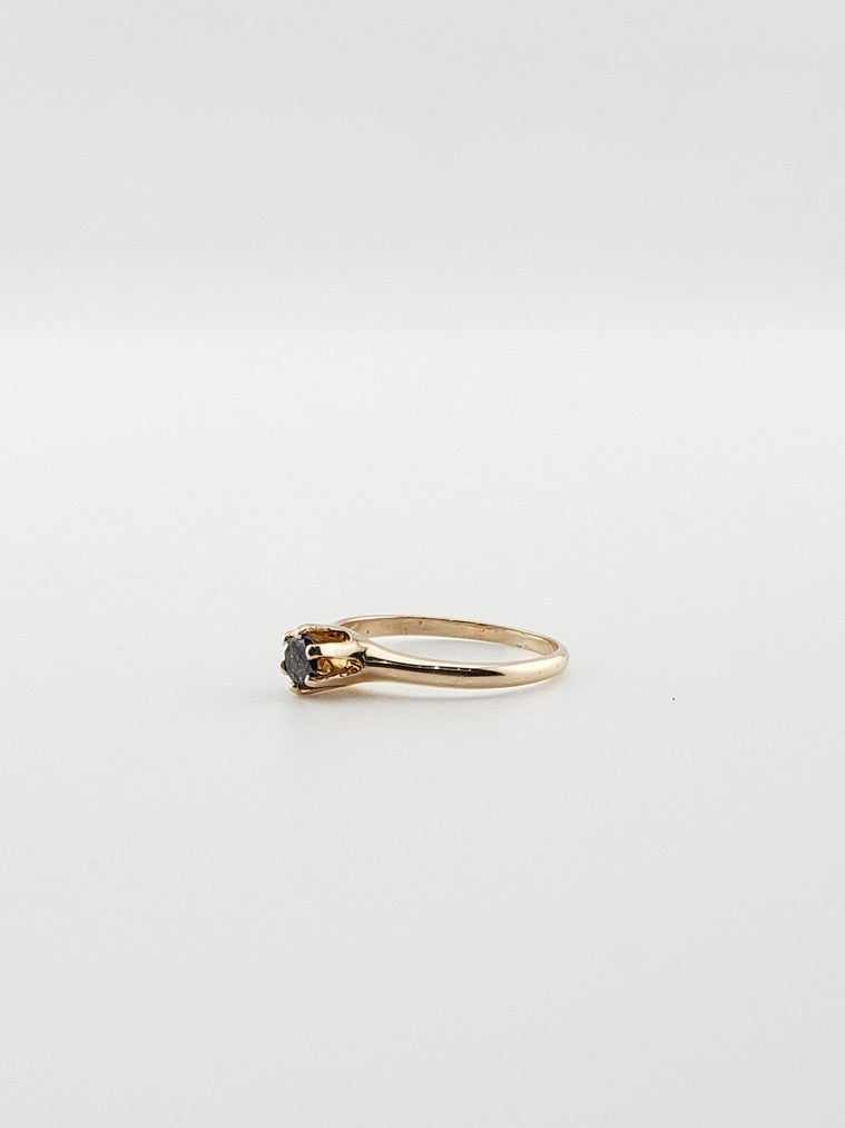 Round Black Diamond Ring