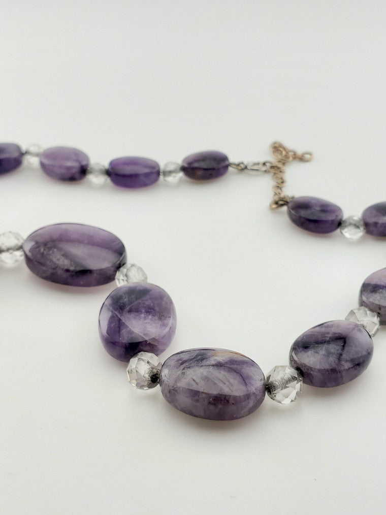 SS Art Deco Amethyst & Crystal Strand