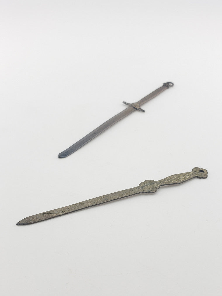 Antique Silver Mini Sword Set