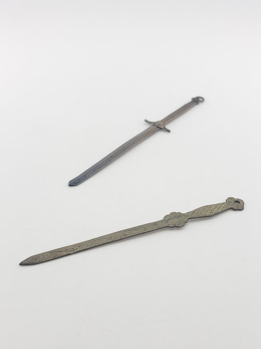 Antique Silver Mini Sword Set