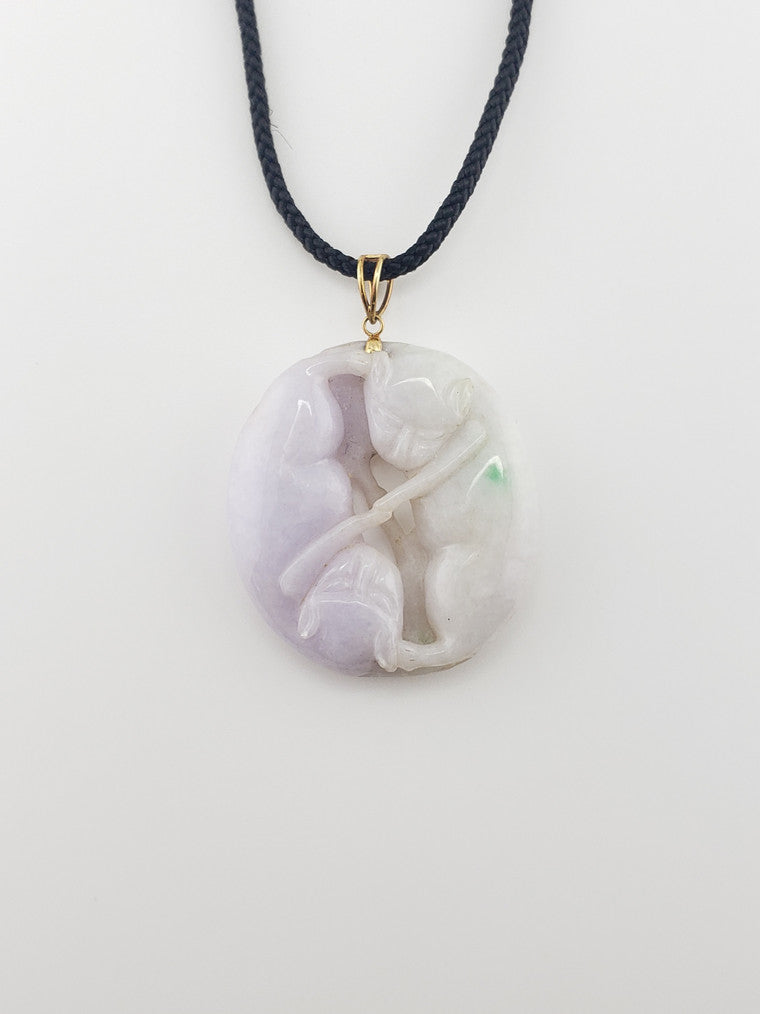 Double Cat Jade Pendant