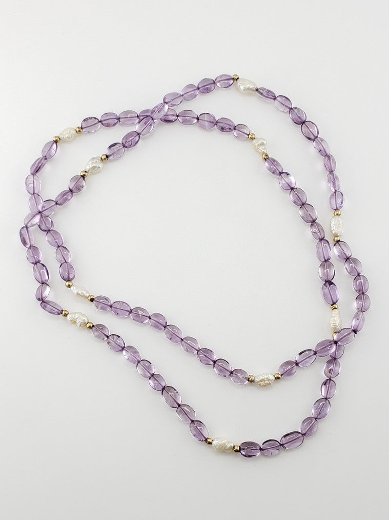 Oval Amethyst Strand 31"