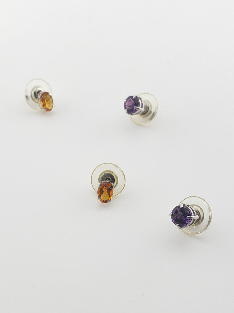 WG Gem Stud Earrings