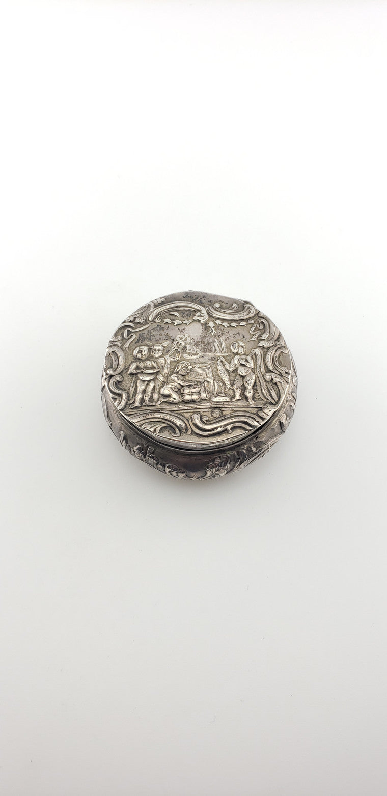 Antique Dutch Silver Story Telling Box