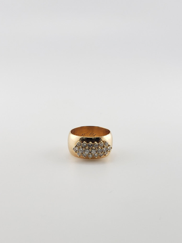 Triple Row Diamond Ring