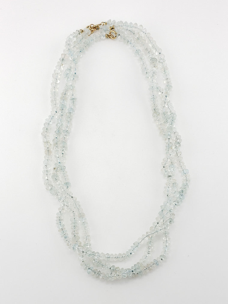 Faceted Aquamarine Strand 17"