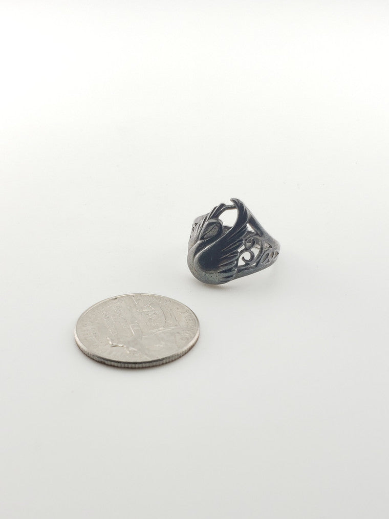 Silver Swan Ring