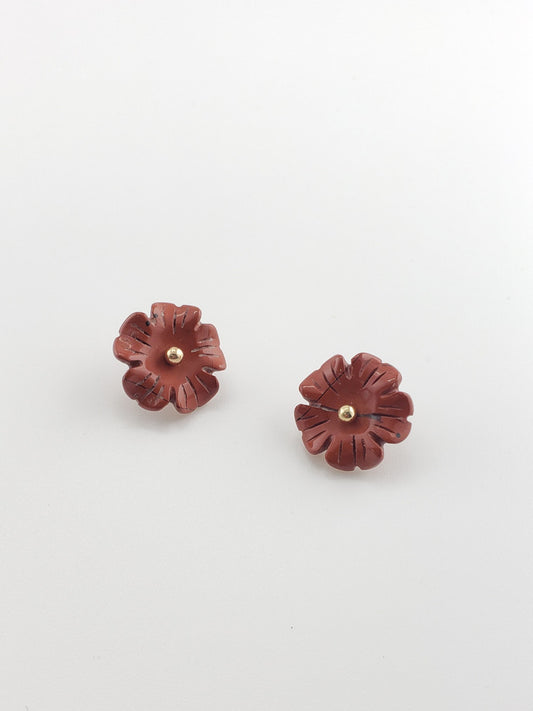 14k Jasper Flower Stud Jackets