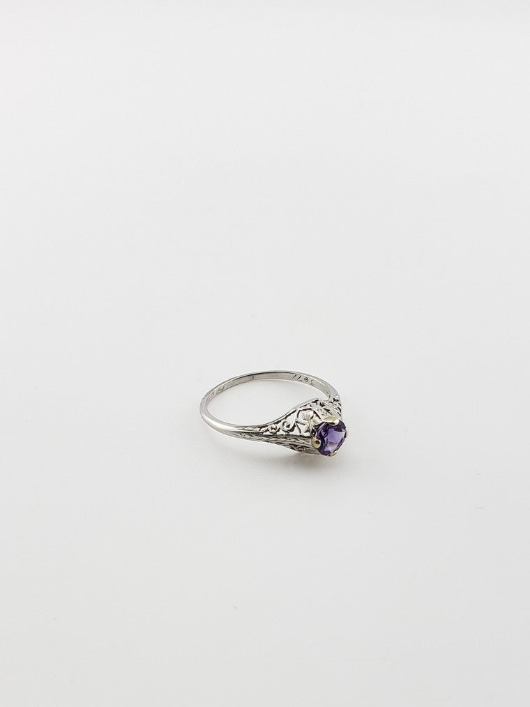 Filigree Amethyst Solitaire