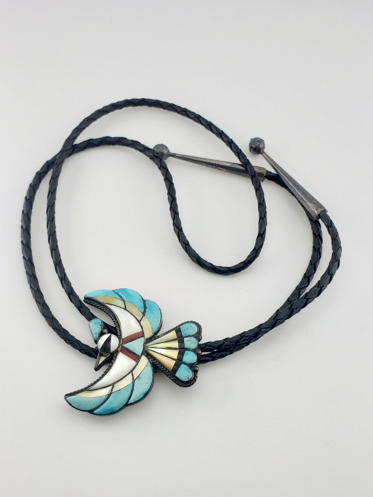 Antique Sterling Thunder Bird Bolo Tie