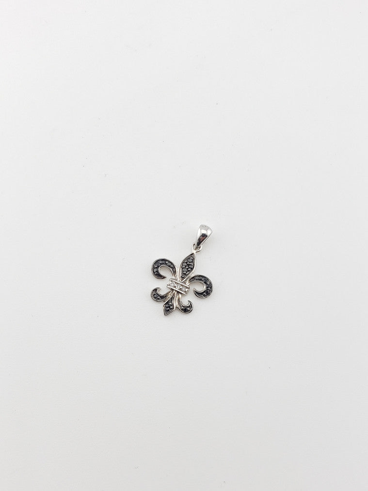 Black Diamond Fleur De Lis Pendant
