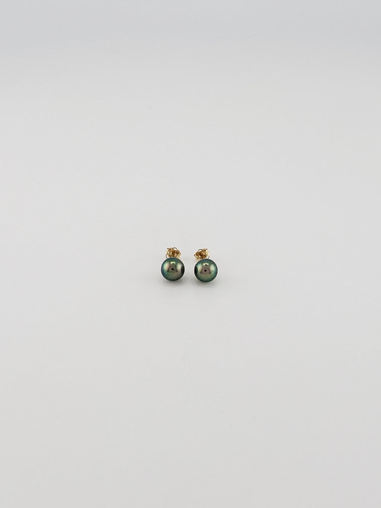 Pearl Studs- Green/Black #5