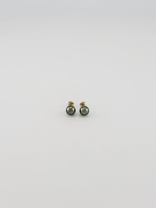 Pearl Studs- Green/Black #5