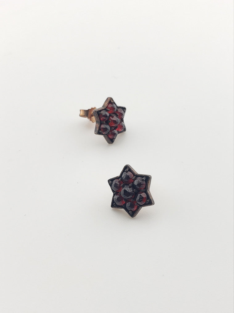 Antique Garnet Star Earrings