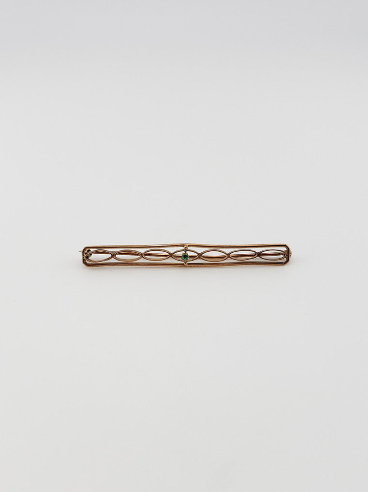 Antique Emerald Bar Pin